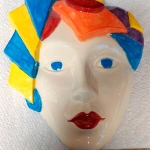 Vintage* Art Deco Ceramic Face Mask